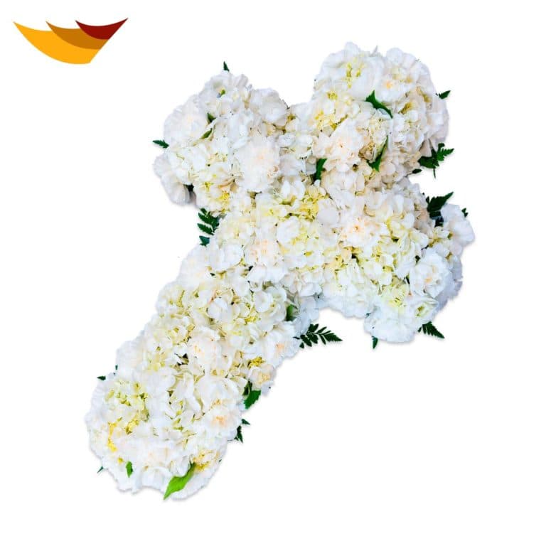 CRUZ DE HORTENSIAS Y CLAVELES